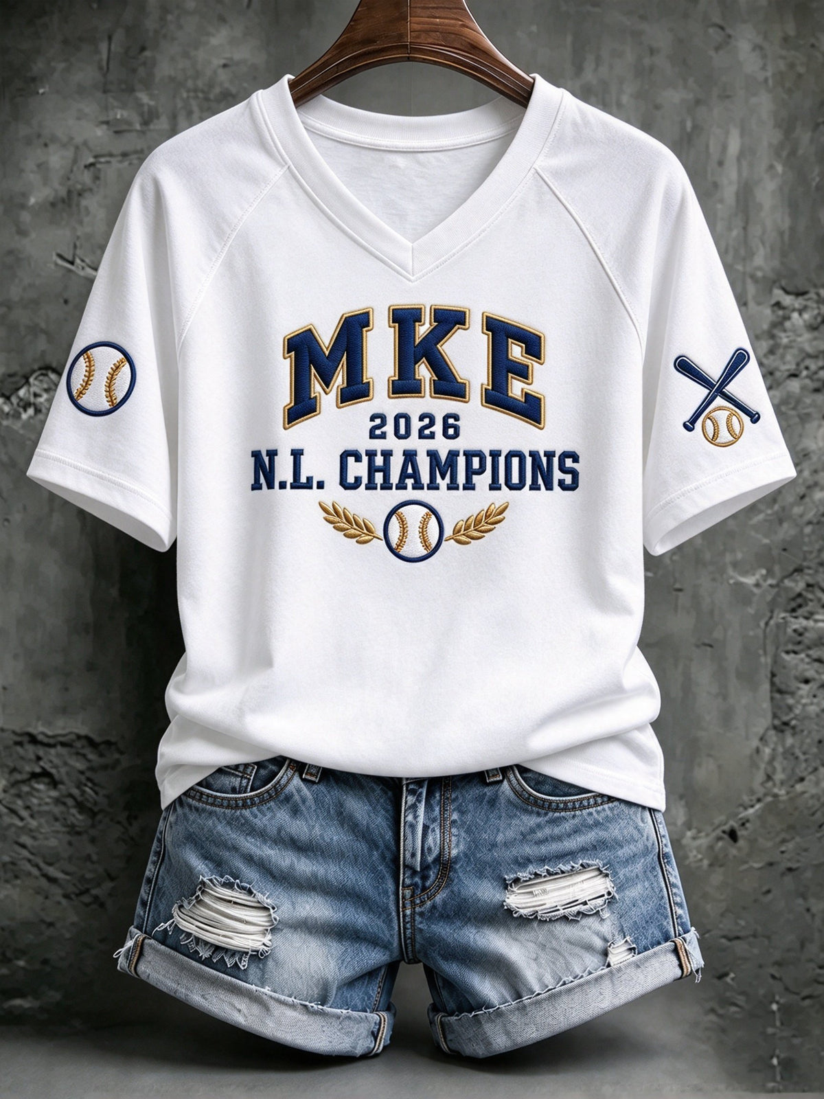 Women's Baseball Print T-Shirt