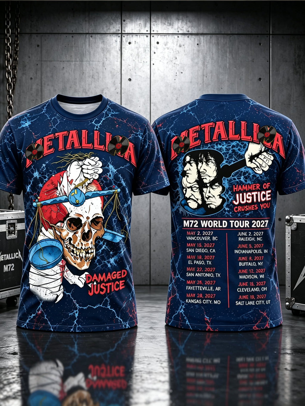 Men's Short-Sleeve T-Shirt with Music Tour Print