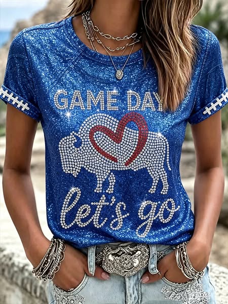 Women's Game Day Buffalo Sparkle Tee