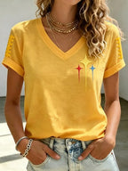 Women’s Star Football Graphic V-Neck Tee