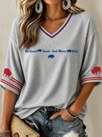 Women'S Football  Print Waffle  Top