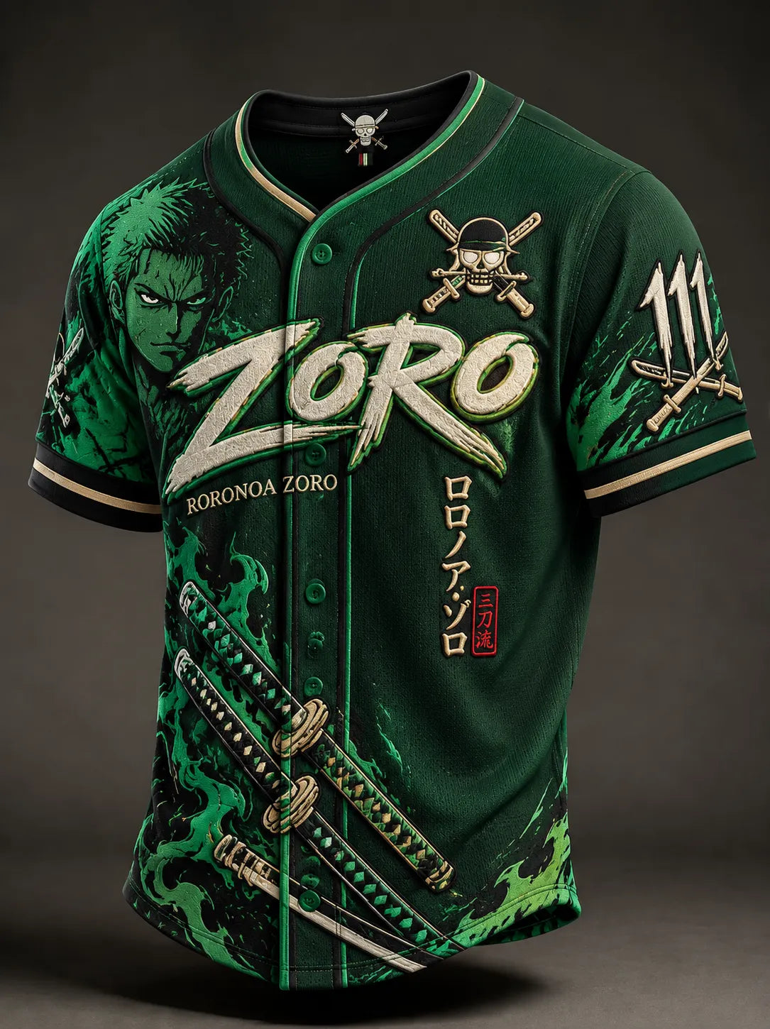 Men's Anime Graphic Short Sleeve Baseball Jersey Shirt