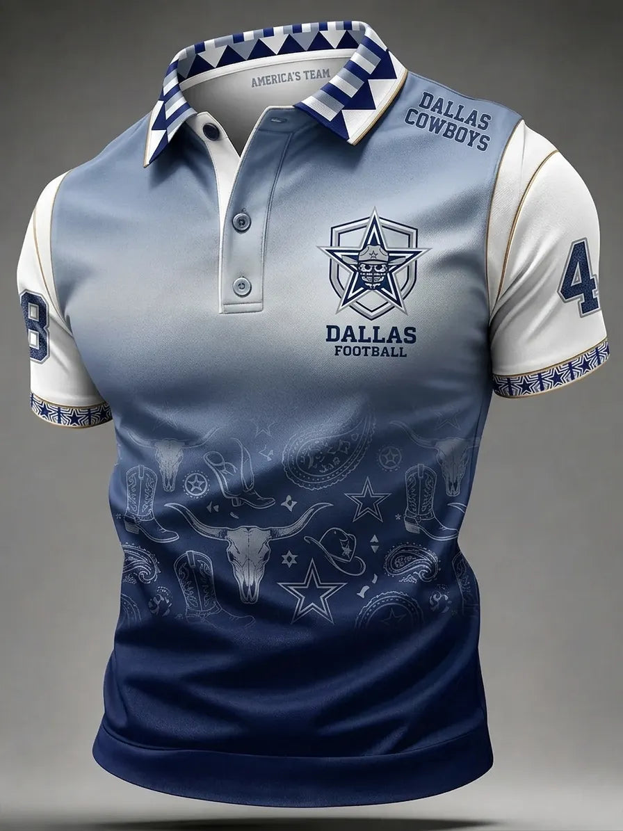 Men's Football Cowboy Print T-shirt