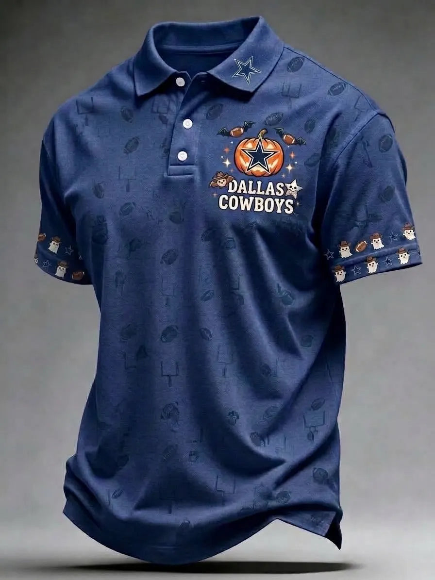 Men's Football-themed Halloween Print T-shirt