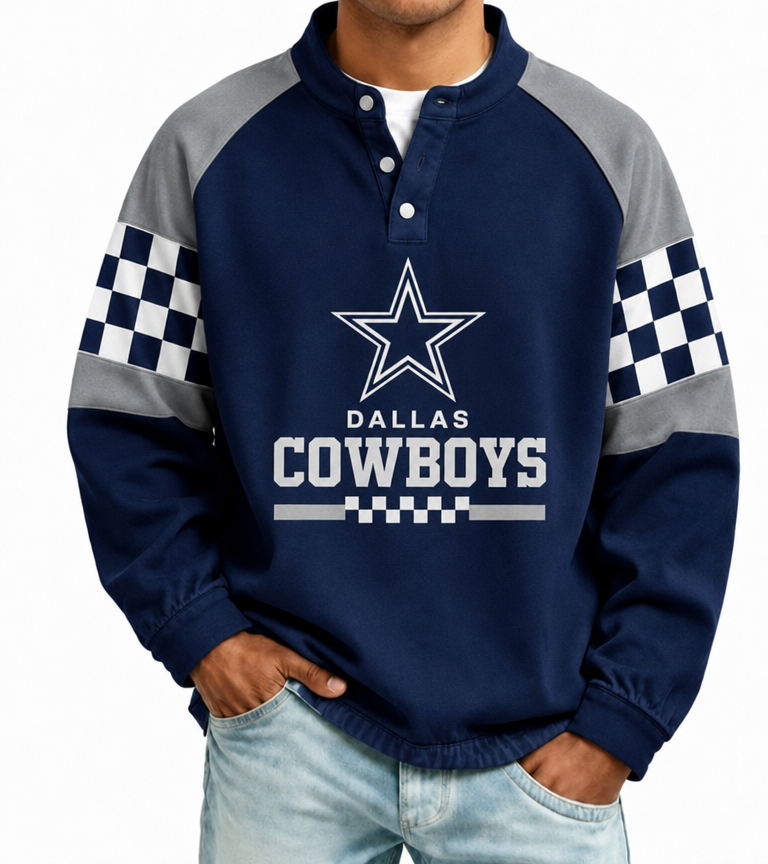 Men's Football Print Long-Sleeve Top