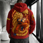 Unisex Oversized Casual Anime-print Corduroy Hoodie