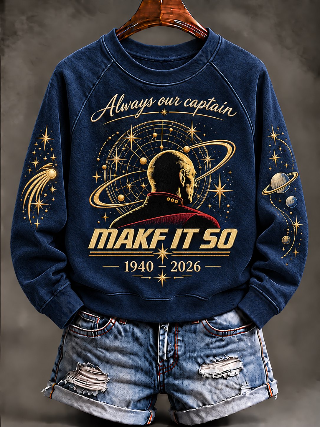 Women’s Long-Sleeve Sweatshirt with Artistic Print Top