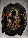 Men’s Art-Themed Graphic Crew-Neck Long-Sleeve Sweatshirt
