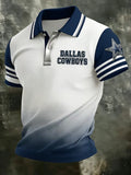 Men's Casual Football Short-Sleeve Polo Shirt
