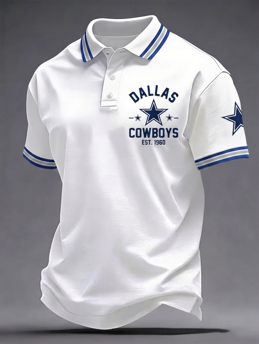 Men's Football Print Polo Shirt