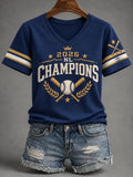 Women's Baseball Print T-Shirt
