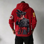 Unisex Oversized Casual Anime-print Corduroy Hoodie