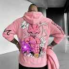 Unisex Oversized Casual Anime-print Corduroy Hoodie