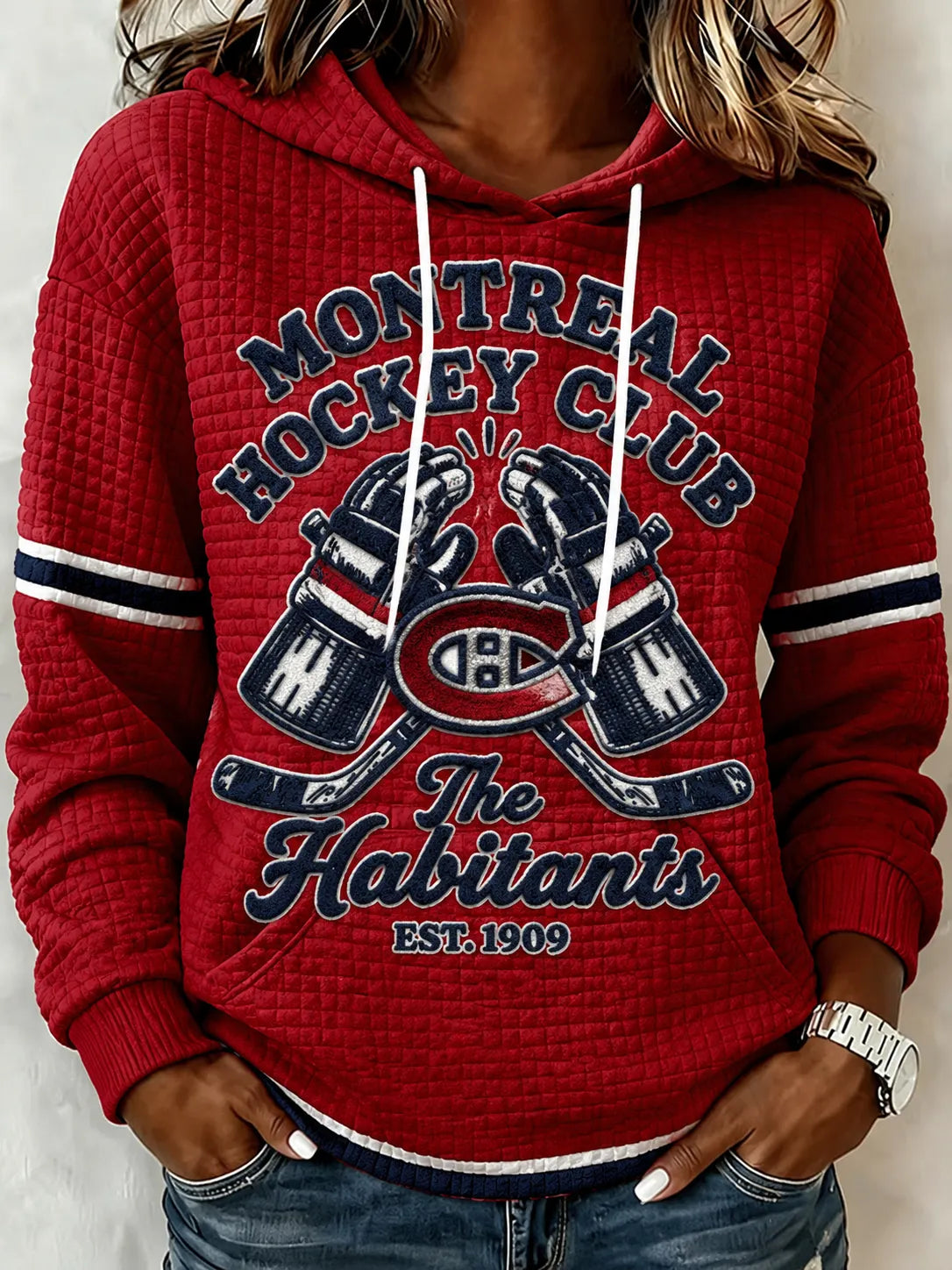 Women's Hockey Print Long-Sleeve Hoodies