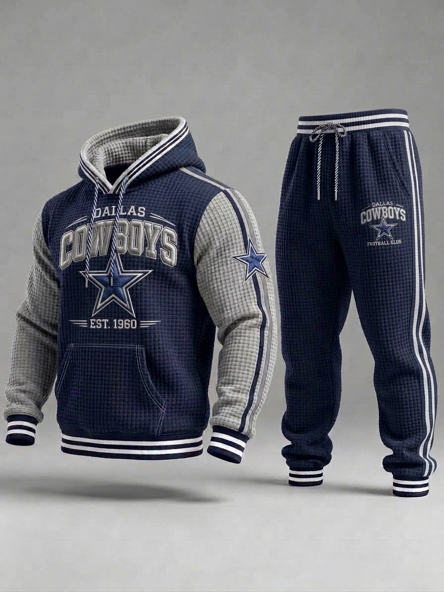 Unisex Casual Football Print Hoodies Set