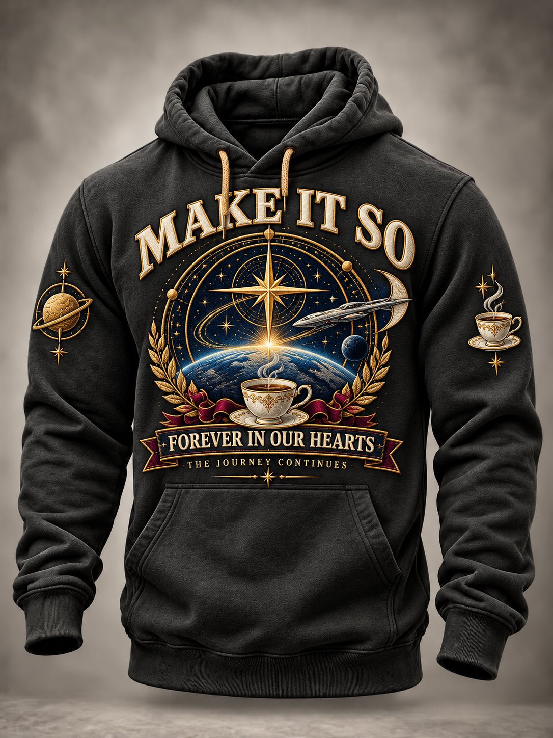Men's Vintage Artistic Casual Printed Crew-Neck Sweatshirt