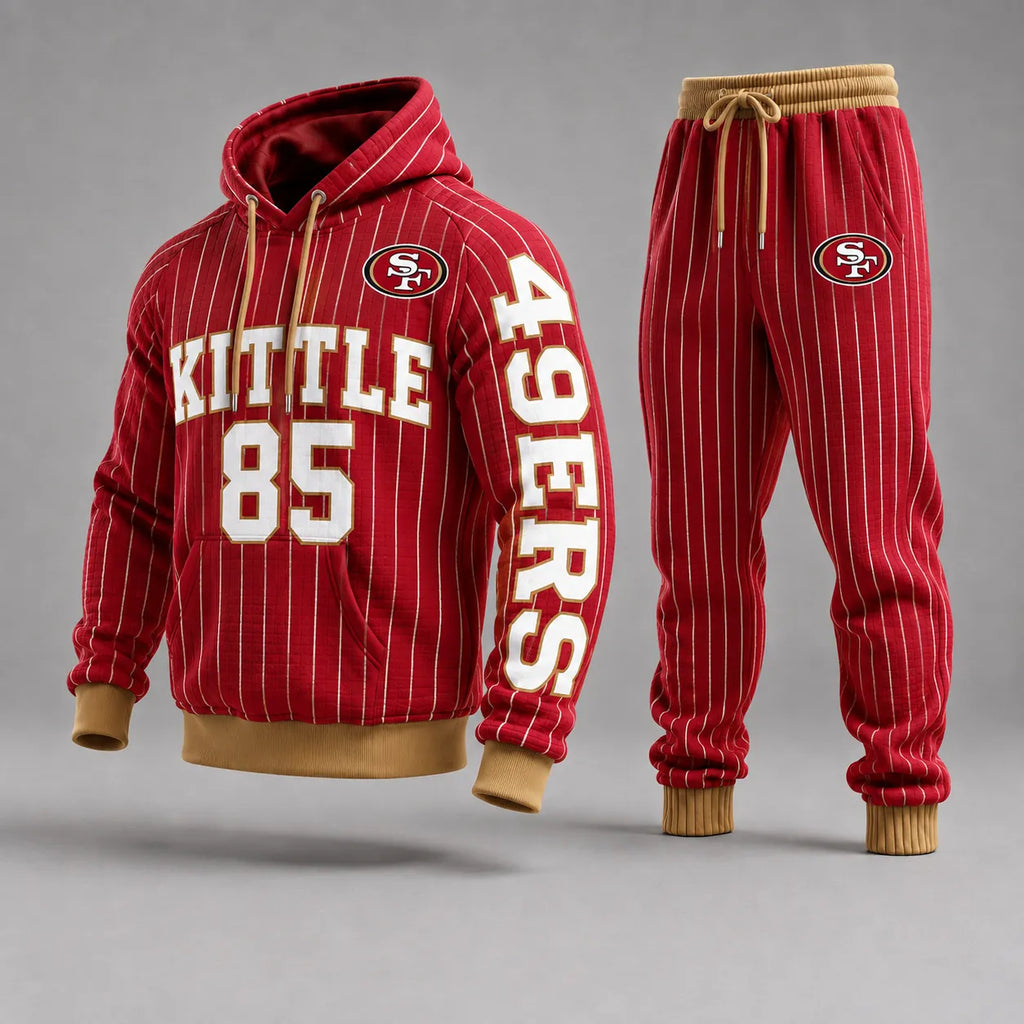 Casual Football Print Long Sleeve Drawstring Tracksuit