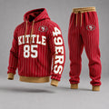 Casual Football Print Long Sleeve Drawstring Tracksuit