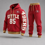 Casual Football Print Long Sleeve Drawstring Tracksuit