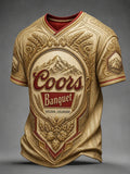 Men's Casual Beer Print Top