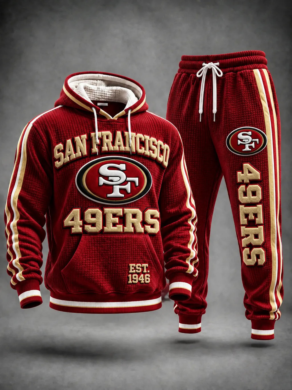 Unisex Casual Football Print Hoodies Set