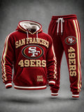 Unisex Casual Football Print Hoodies Set
