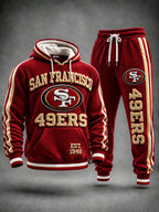 Unisex Casual Football Print Hoodies Set