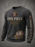 Men's Premium Waffle-Knit Crewneck Sweatshirt Designed Specifically For Anime Fans.