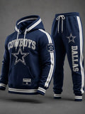 Unisex Casual Football Print Hoodies Set