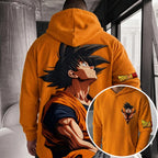 Unisex Oversized Casual Anime-print Corduroy Hoodie