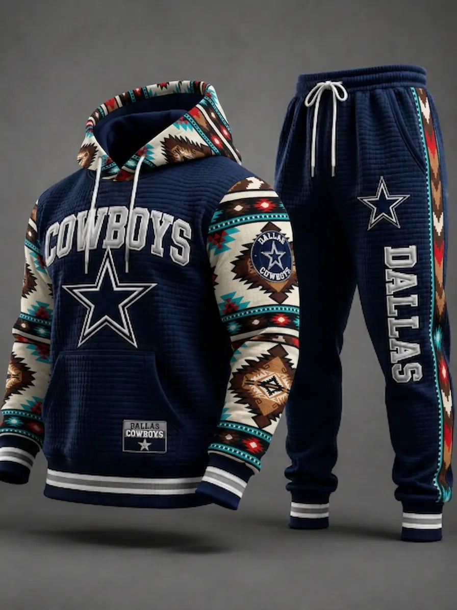 Unisex Casual Football Print Hoodies Set