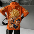 Unisex Oversized Casual Anime-print Corduroy Hoodie