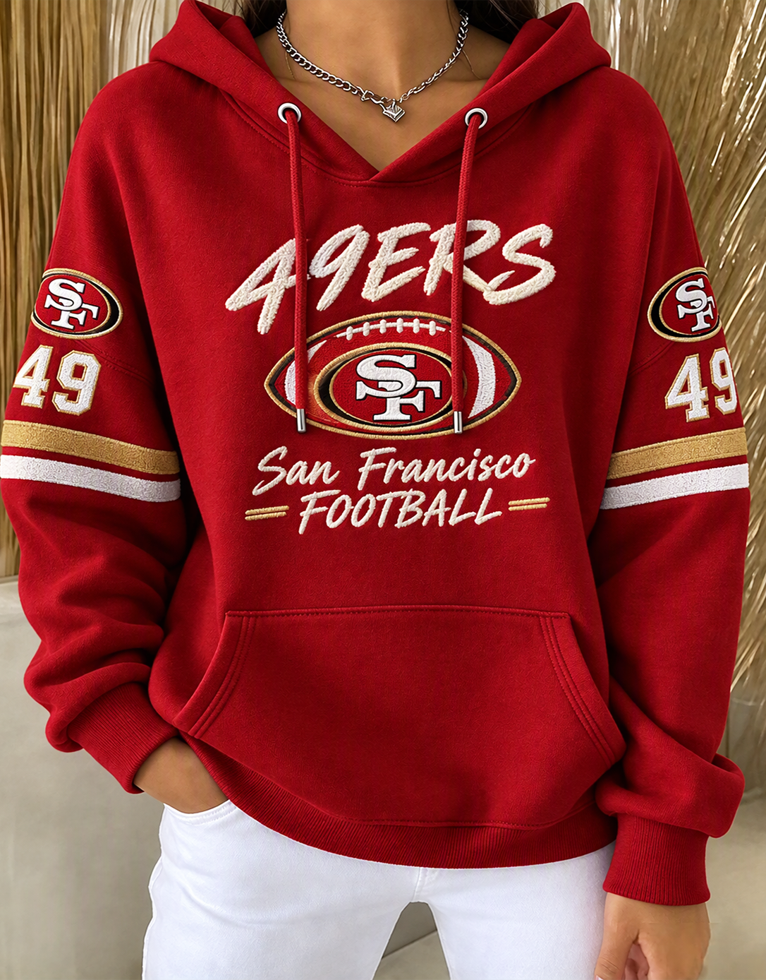 Women's Football Printed Crewneck Sweatshirt