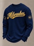 Men's Vintage Football Team Graphic Long Sleeve Shirt