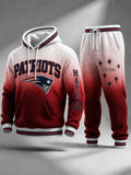 Premium Cotton-Blend Waffle Knit Hoodie And Jogger Set With Football Fans