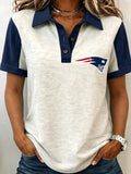 Women's Casual Football Print T-Shirt