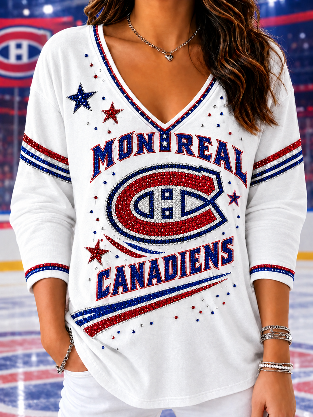 Women's Ice Hockey Print Top