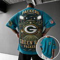 Unisex Loose-Fit Vertical-Stripe Short-Sleeve T-Shirt With Rugby Print