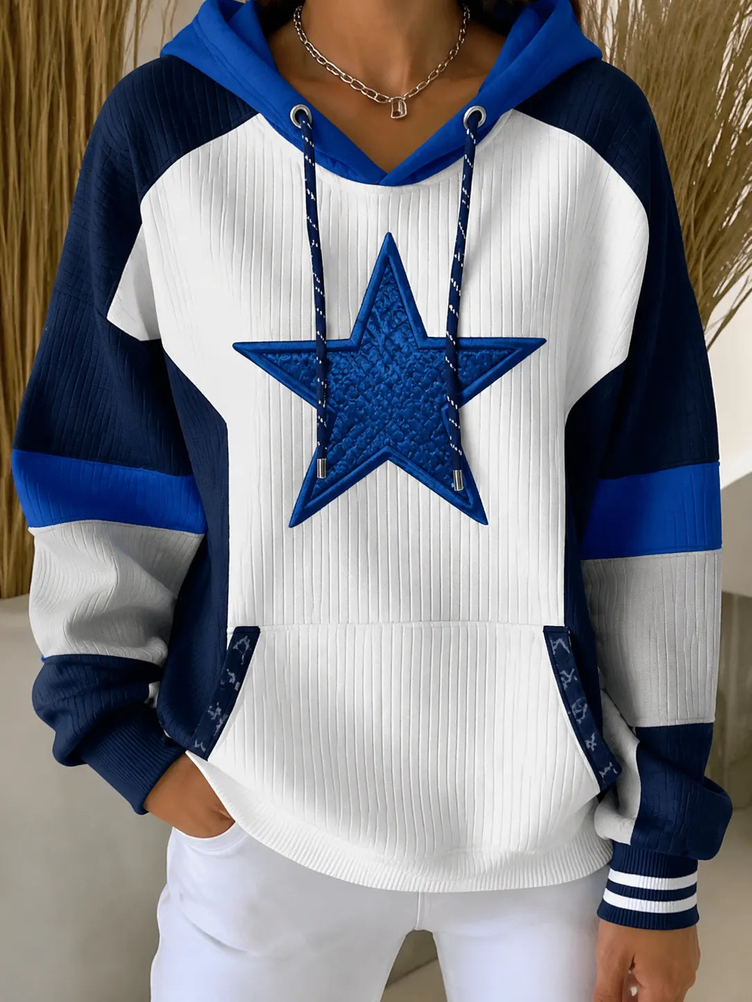 Women's Football Crew-Neck Long-Sleeve Sweatshirt