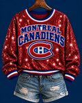 Women's Hockey Art Print Sweatshirt