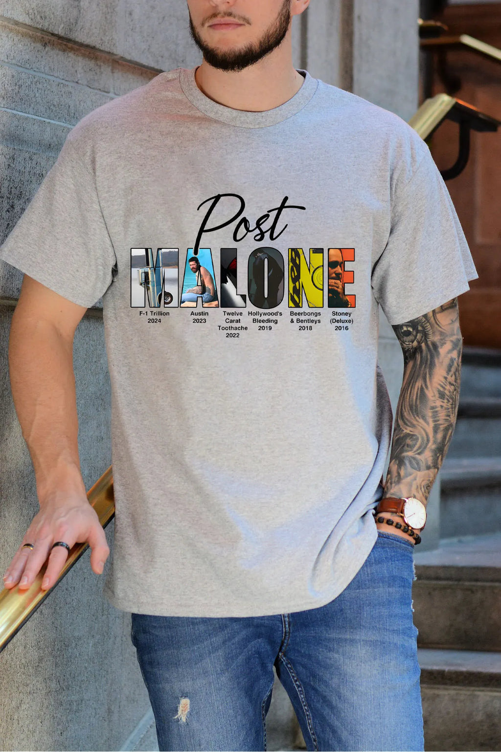 Retro post malone shirt vintage 90s style shirt-Men