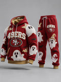 Unisex Casual Football Print Hoodies Set