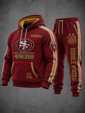 Unisex Casual Football Print Hoodies Set
