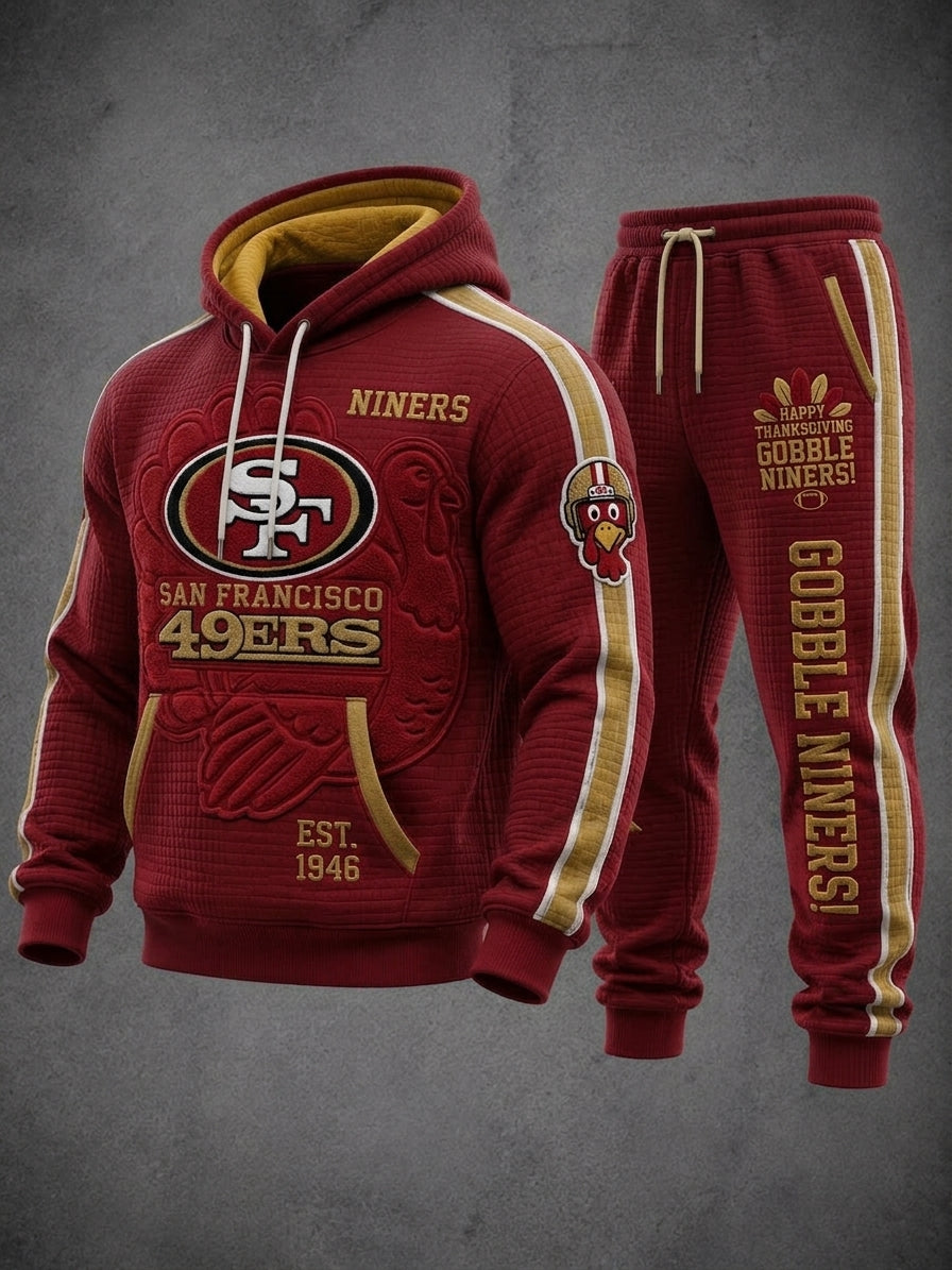 Unisex Casual Football Print Hoodies Set