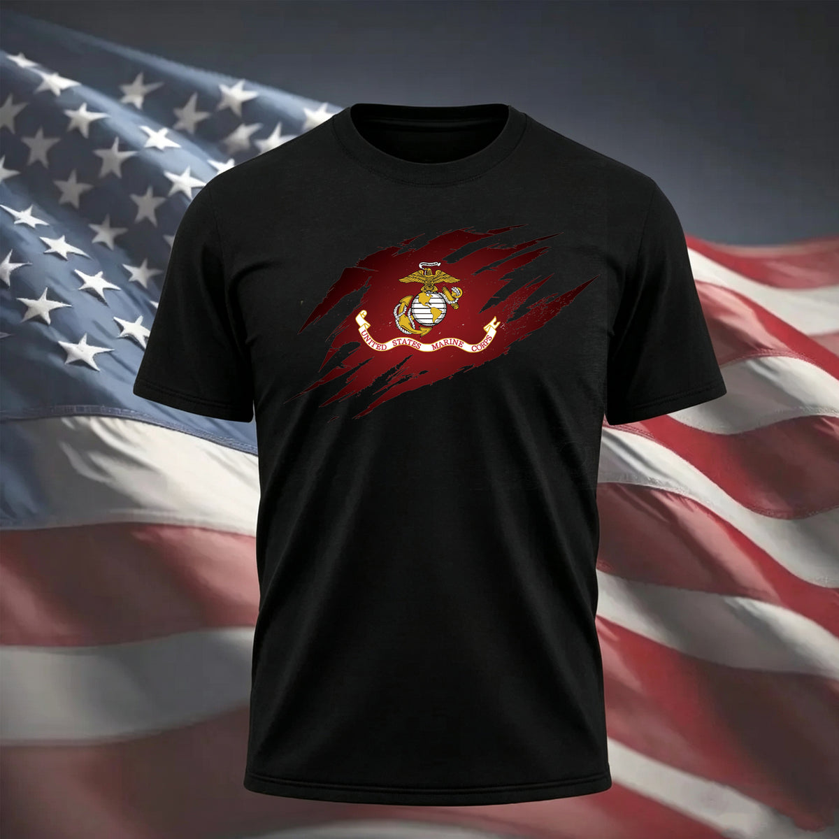 USMC Flag Tear Away T-Shirt