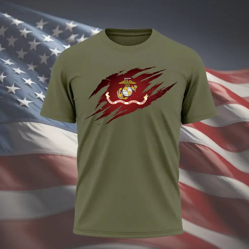 USMC Flag Tear Away T-Shirt