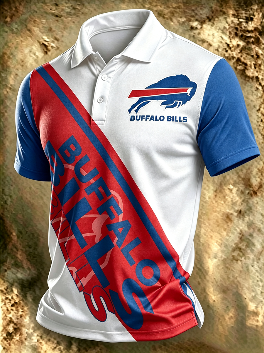 Football Team Graphic Short Sleeve Polo Shirt
