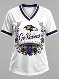 Women's Football Fan V-Neck T-Shirt