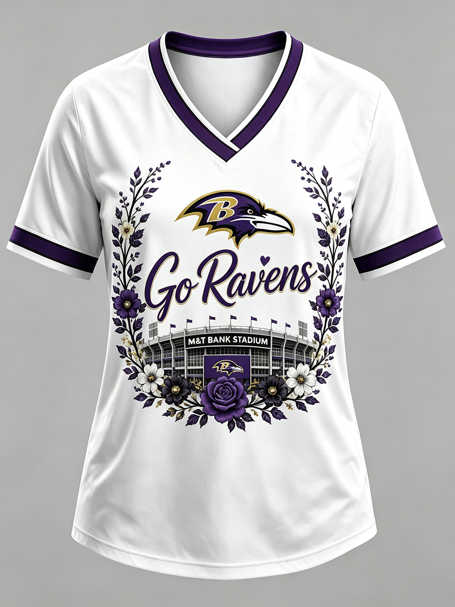 Women's Football Fan V-Neck T-Shirt