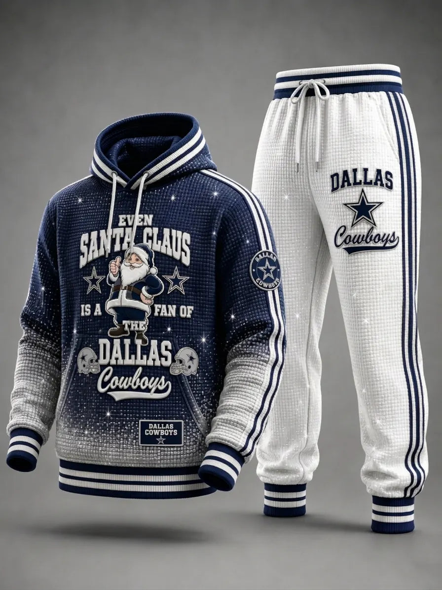 Football Premium Cotton-Blend Waffle Knit Hoodie And Jogger Set
